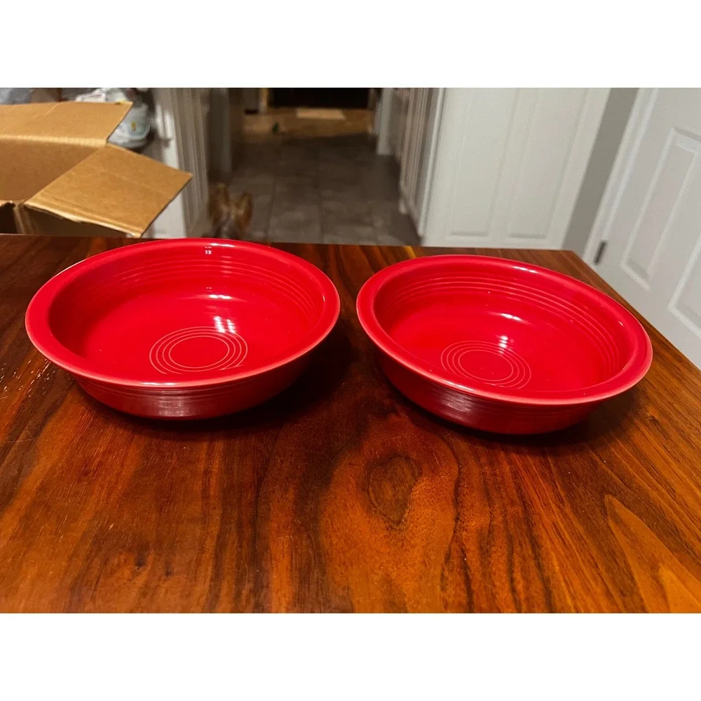 Vintage Fiesta Scarlet Red Ceramic Medium‎ Cereal Bowl 6 7/8